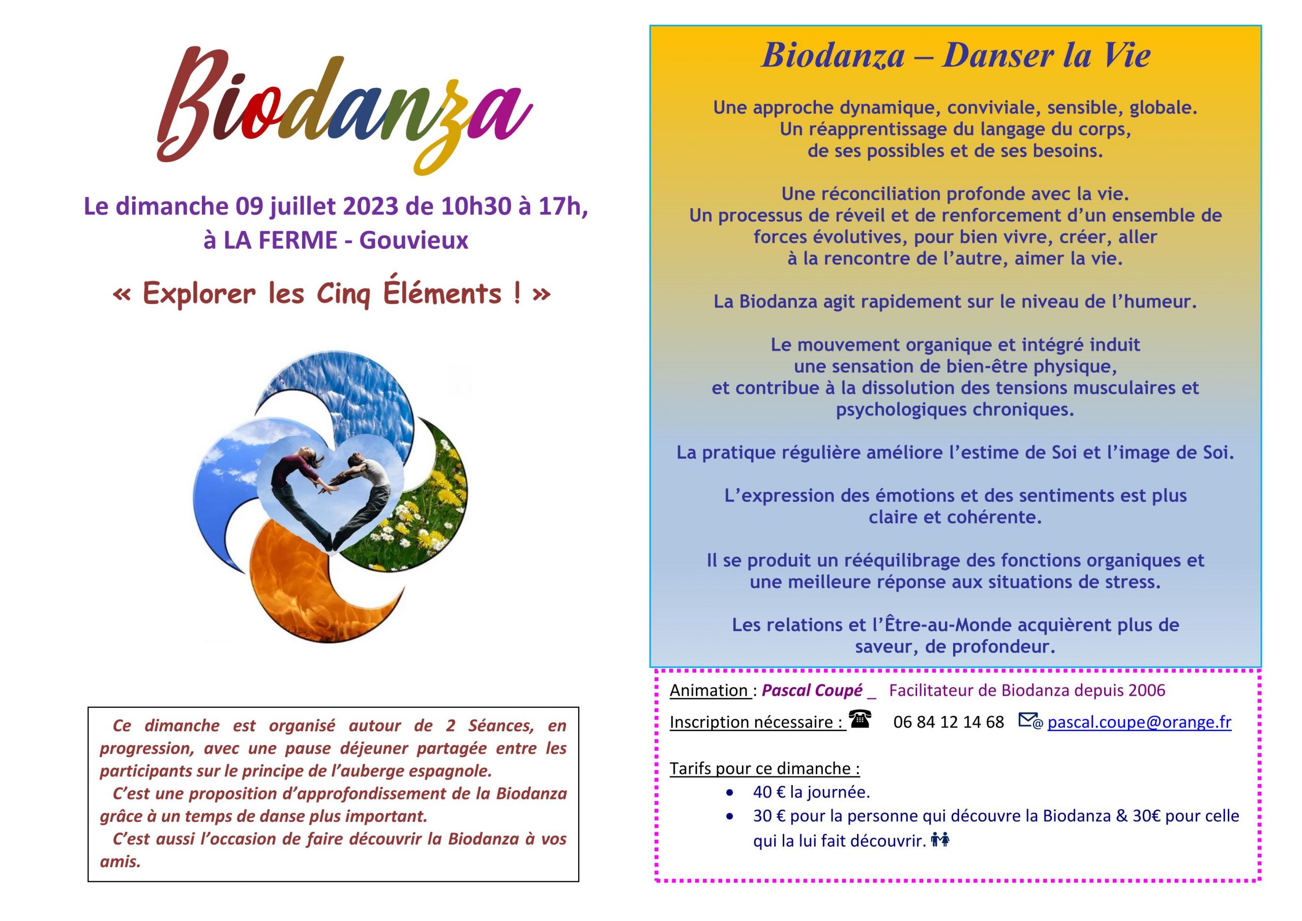 Biodanza le dimanche 9 juillet